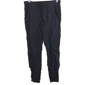 Johnny Was Embroidered Crop Pull On Drawstring Cargo Pants blue Gray Size XS